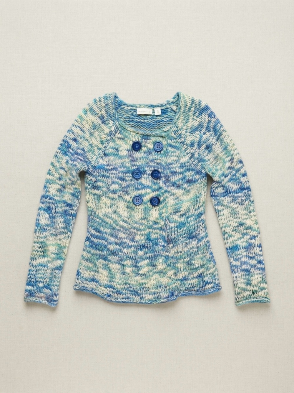 Sleeping on Snow Anthropologie Blue Wool Blend Double Breasted Cardigan M